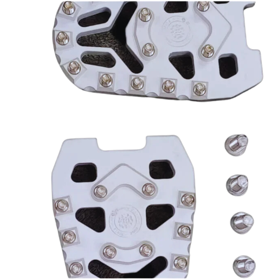 Rear Brake Foot Peg White Aluminium Finish / Hunter 350